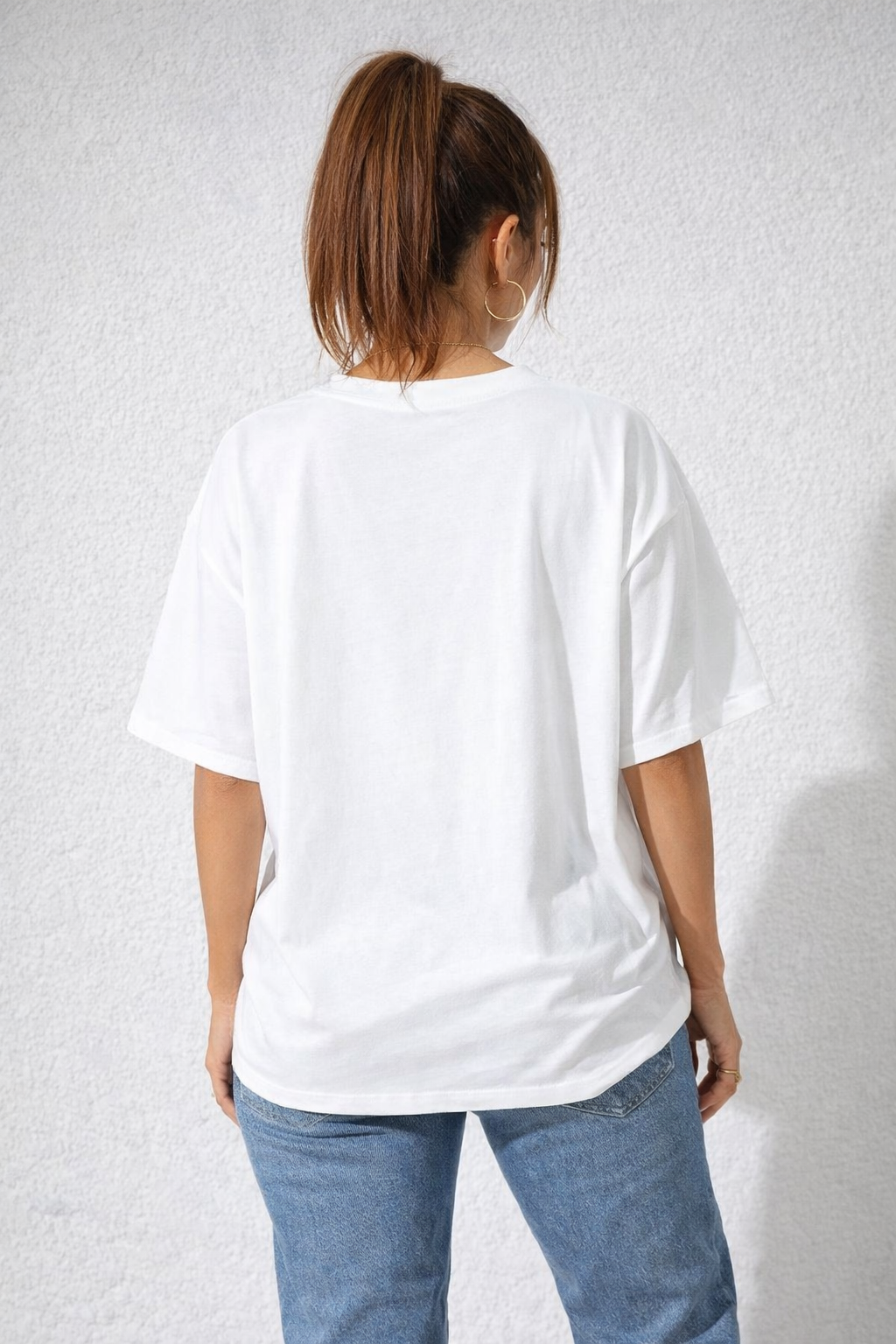 Oversized Graphic T-Shirt – Face Line Art Print
