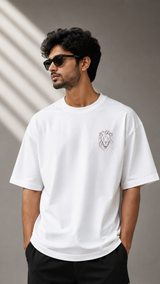 Zuno Zyra Lion Embroidery Oversized Tee – White