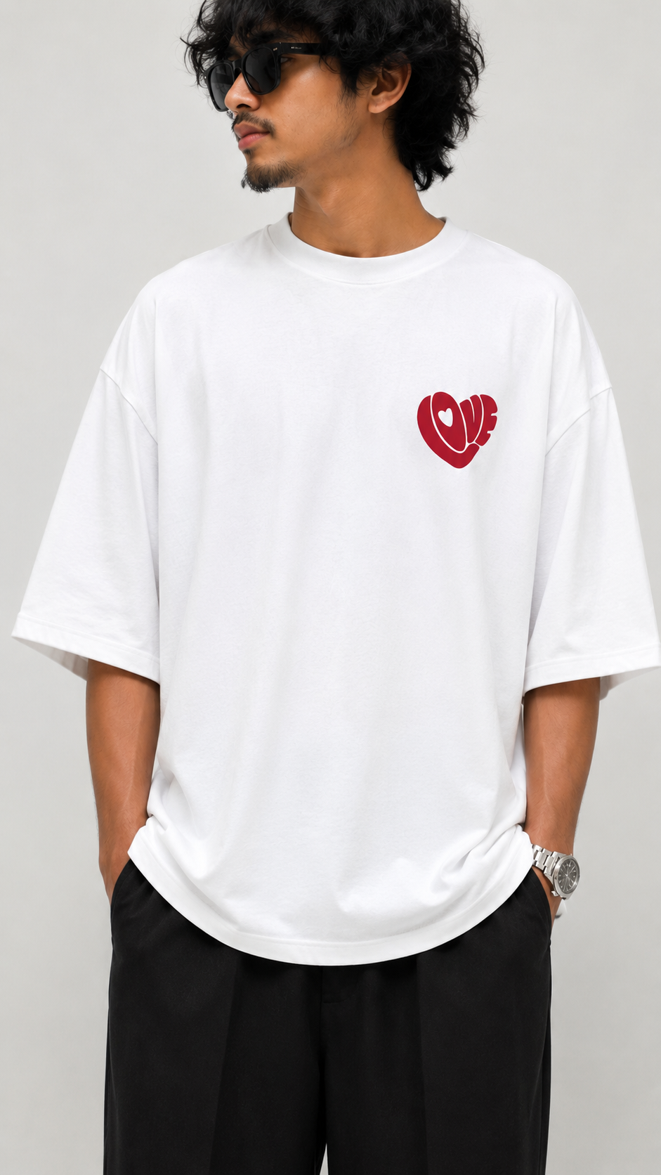 Heart Embroidery Premium T-Shirt