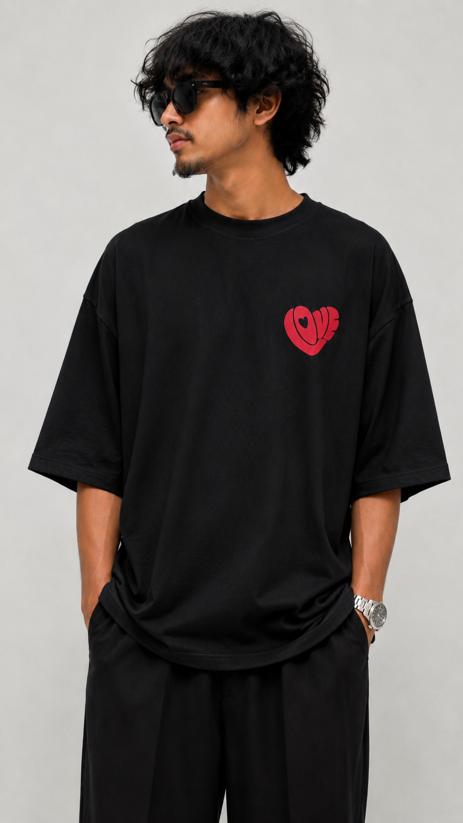 Heart Embroidery Premium T-Shirt
