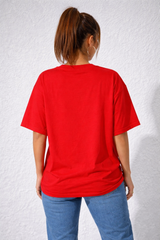 Oversized Graphic T-Shirt – Face Line Art Print