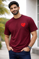 Heart Embroidery Premium T-Shirt